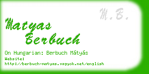 matyas berbuch business card